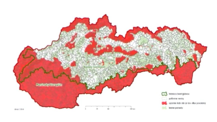 Mapa lovenia vlkov